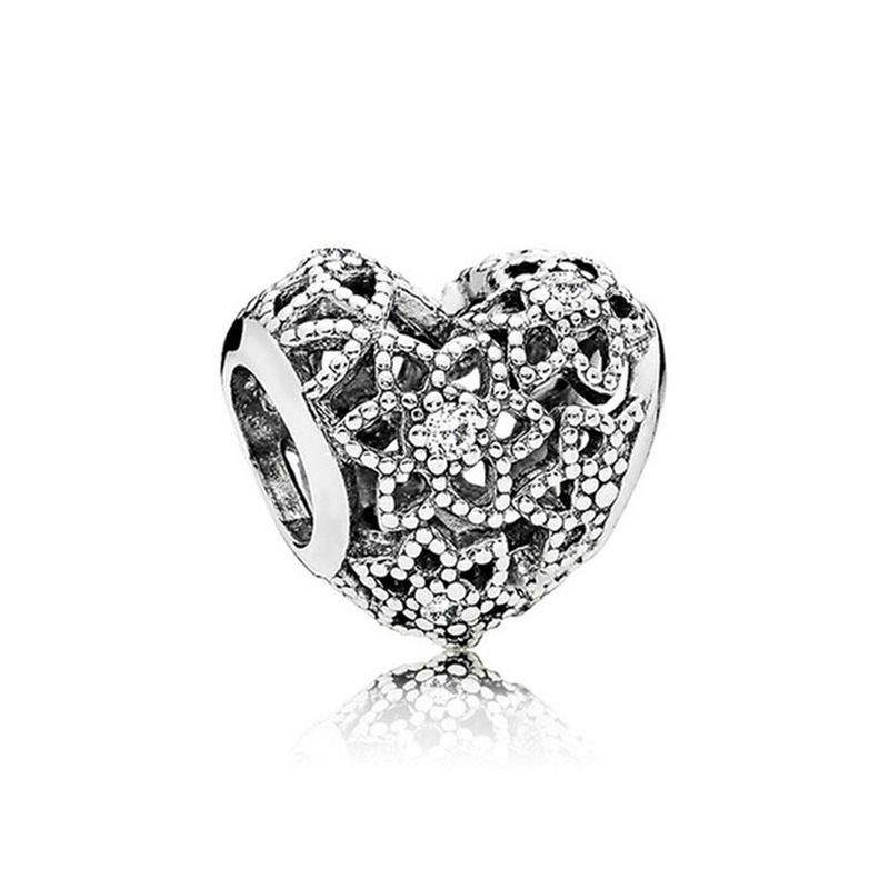 Romantic Heart Shape Sterling Silver Inlay Artificial Gemstones Jewelry Accessories display picture 7
