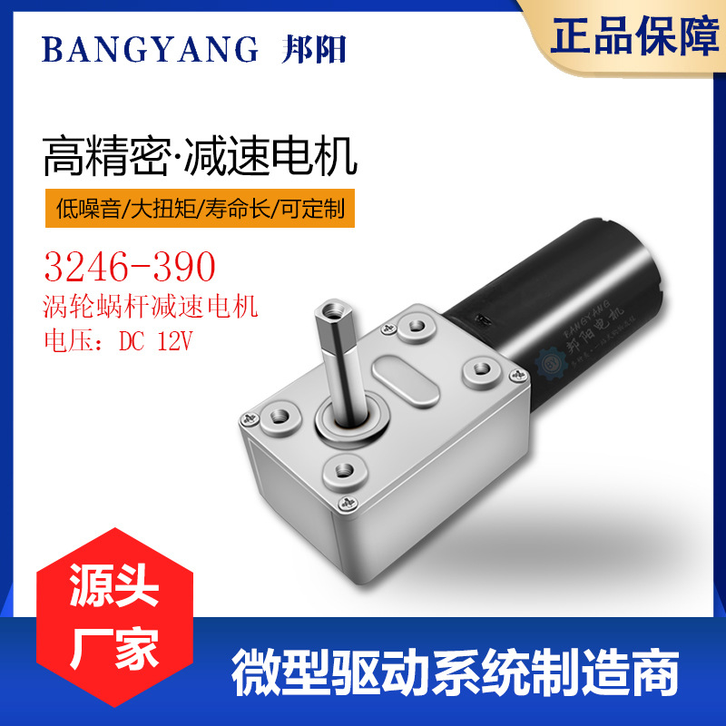 3246-390涡轮蜗杆减速电机12V大扭力低噪音直流无刷自动电器马达