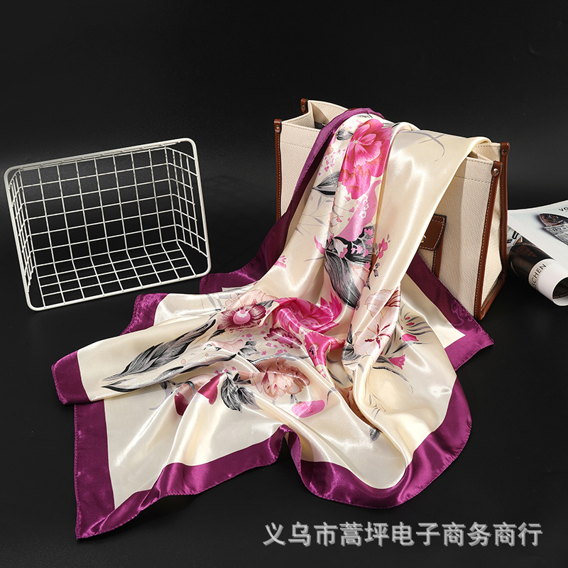 New silk scarf 90 square scarf Xiaoxiang...