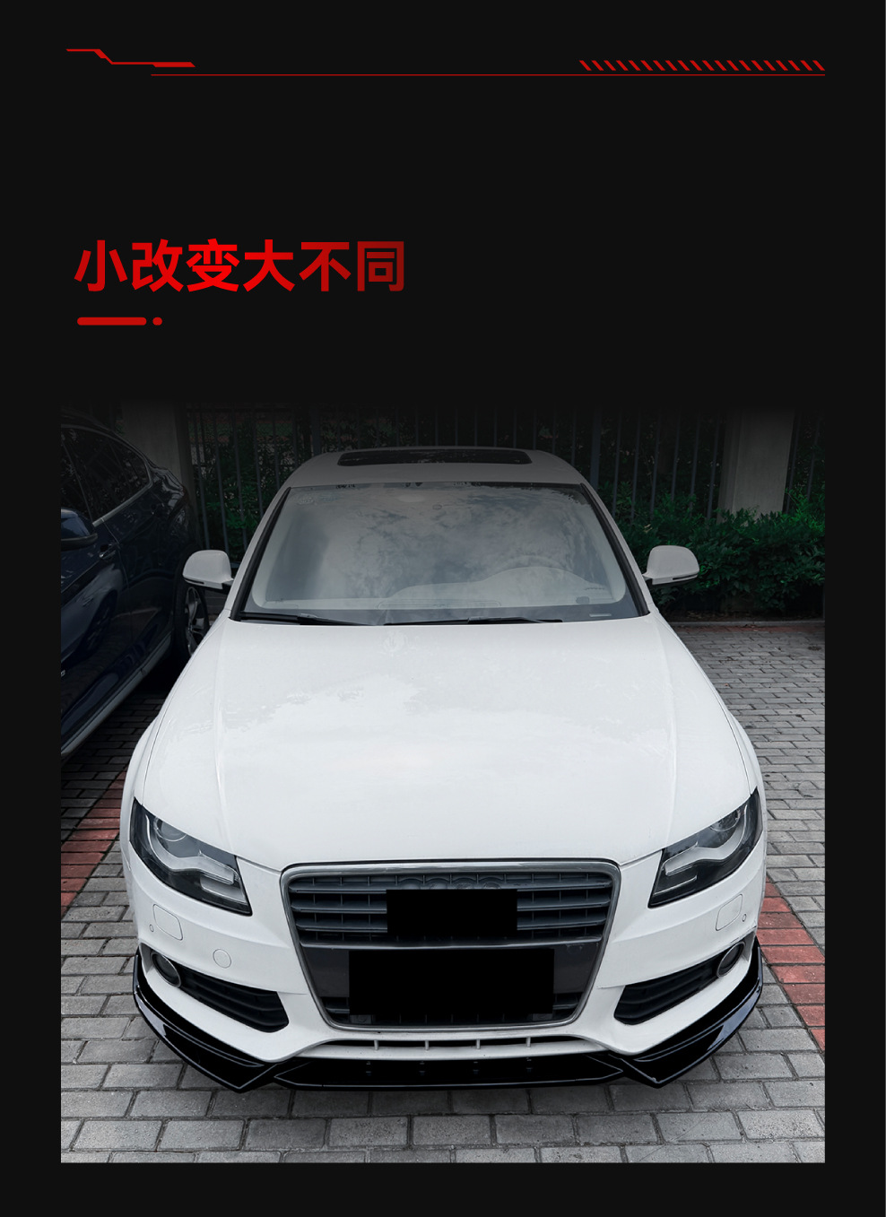 Suitable for 2009-2012 Audi A4 B8 early-stage standard version front lip, front spoiler, front diffuser, body kit, cross-border modification