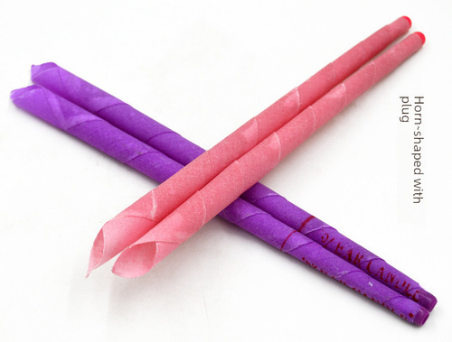 Direct wholesale ear candle, incense ear candle, beeswax aromatic ear therapy trumpet mouth straight tube type with ear plug ear wax ear candle