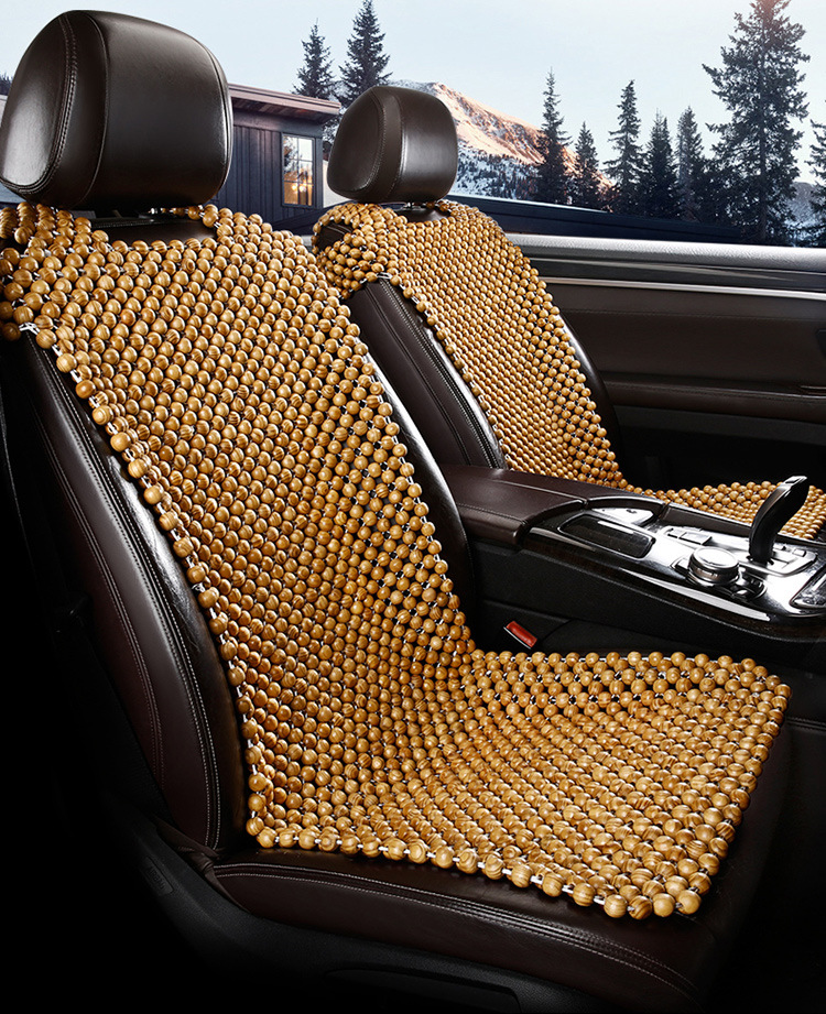 Wooden Bead Cooling Mat, Summer Car Seat Cushion, Single Seat, Main Driver's Seat Cushion, Breathable Summer Car Mat, Universal for Large Trucks