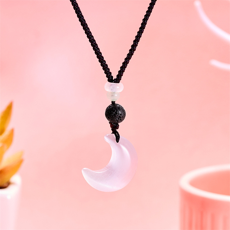 Simple Style Moon Opal Plating Couple Pendant Necklace display picture 5