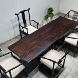 Южноамериканская черная персиковая древесина черная чайная таблица сплошное дерево оригинальное деревянное столовое офис офис чайная панель Wujin смола североамериканская современная минималиста