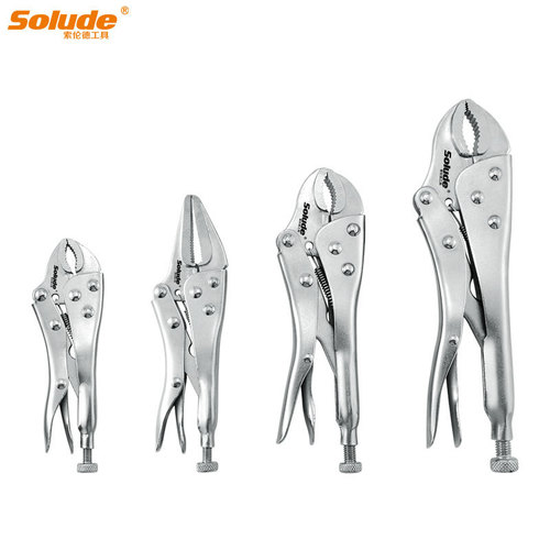 索伦德跨境商品4件套塑盒装光柄圆口碳钢 大力钳套装