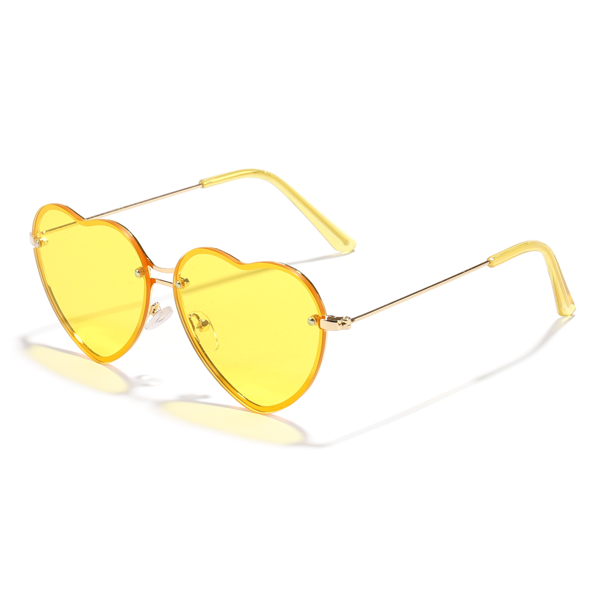 2023 nueva protección UV amor gafas de sol marco de metal amor diseño sueño color rosa gafas de sol 91078