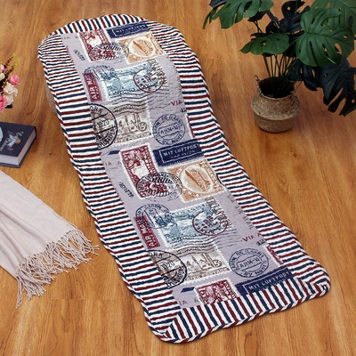 [Small Wholesale] Korean Cotton Bedside Mat, Floor Mat, Door Mat, Fabric Quilted Anti-Slip Patchwork Living Room Mat (Avtomobil döşəmə paspasları) - stamp-red-bedside-mat-or-car-mat-for-rear-seat-50x135cm