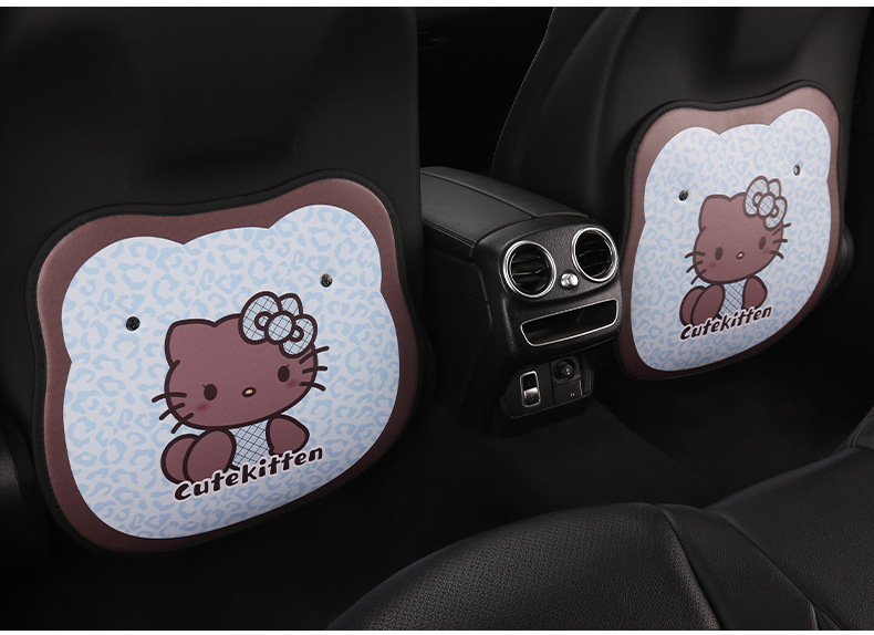 Kt Little Cat Lady Cute Cartoon Car Seat Back Anti-Kick Pad Car Seat Back Anti-Stain Pad Rear Seat Anti-Kick Mat