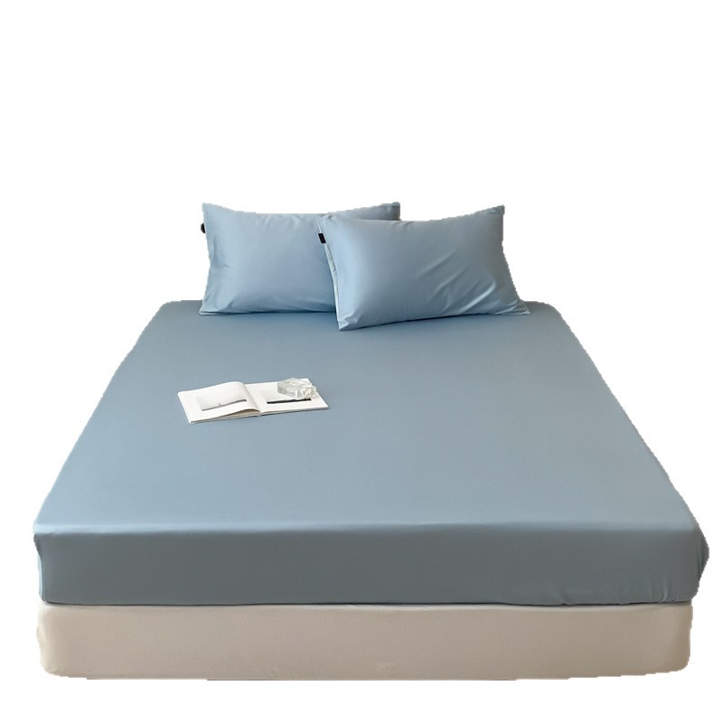 Sábana Ajustable de una Sola Pieza de Algodón de Fibra Larga 100S, Protector de Colchón de Color Sólido de Algodón Puro, Cubrecolchón Ajustable Suave de Cobertura Total.