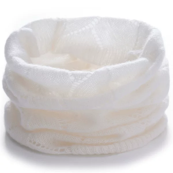 Lekasha cashmere neck warmer for women, featuring a hollowed-out, thin knit design, providing warmth, protection from the cold, and support for the cervical spine, making it a versatile accessory