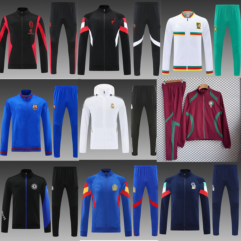 Long Pull Hat Ac Paris Marseille Barcelona Training Uniform Logo Long-Sleeved Jacket Jacket Suit Jersey Football Uniform