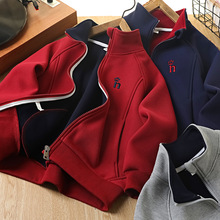 童装男童加绒外套秋冬新款儿童保暖上衣男孩卫衣冬装亲子装拉链衫