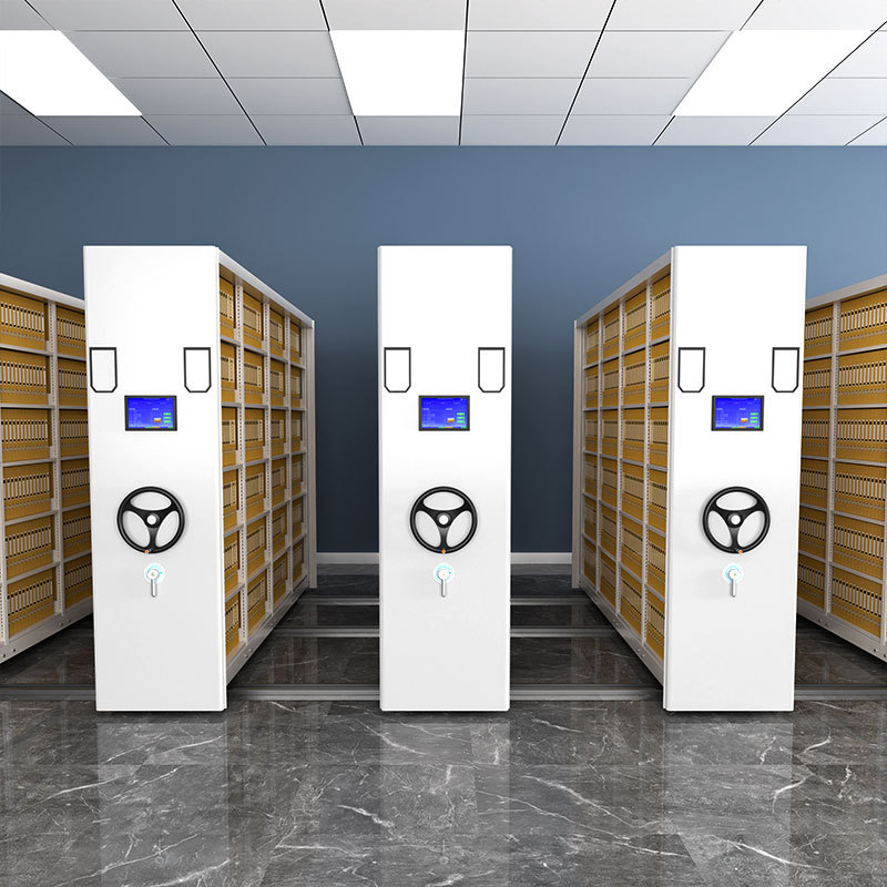 Estante compacto gabinete archivador gabinete eléctrico manivela archivo móvil certificado gabinete completo inteligente sistema de archivos inteligente
