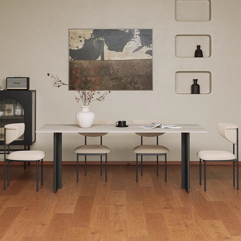 Mesa de comedor Schuffan Latte De Lifeng Cave Rock Plate simple medieval mesa de comedor rectangular minimalista diseño italiano de alta gama