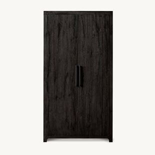 Wardrobe Home Bedroom Simple Assembly Storage Hanging Wardrobe Small Apartment Dormitory Rental House Walnut with Drainable Cabinet
