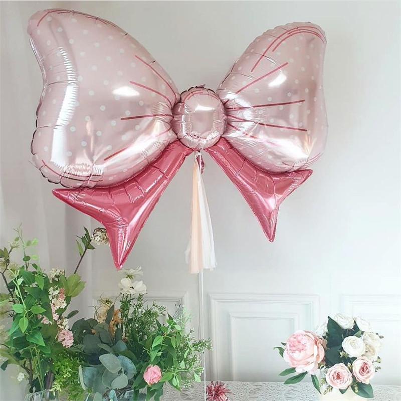 Cross-border Korean ins style bow aluminum balloon happy birthday 100 days Children Baby party photo props