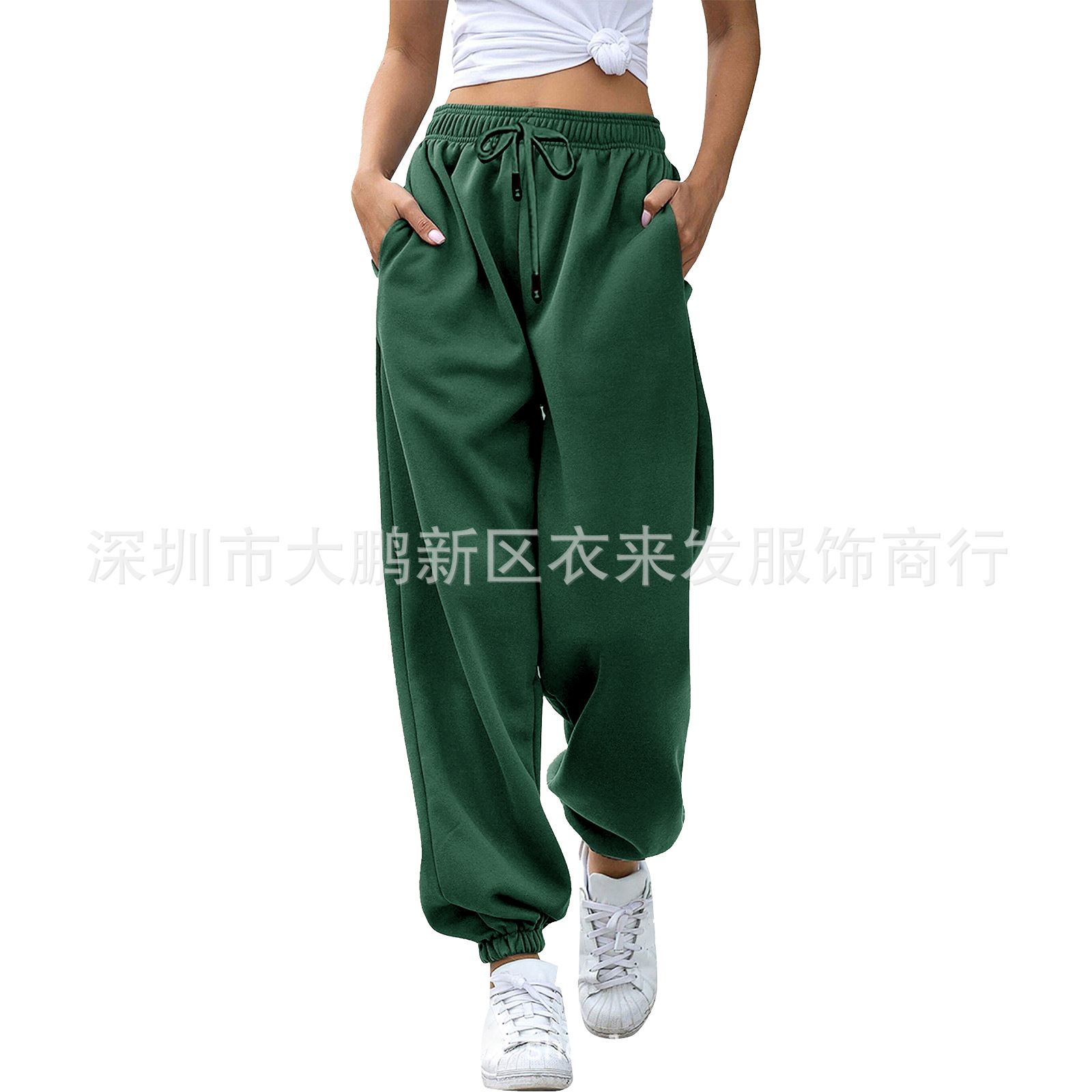 2023 Amazon japonés suéter pantalones de cintura alta harén de bolsillo de las mujeres Pantalones deportivos casuales 9 color 5 tamaño image 3