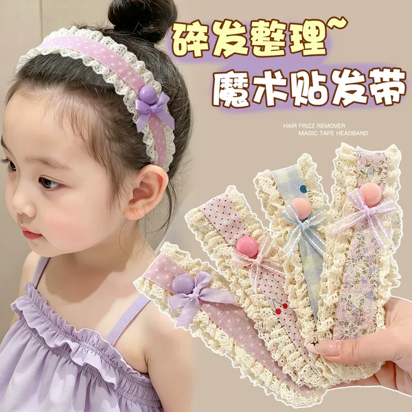 Children's Magic Tape Headwear, Cute Hairband, Baby Bangs Sticker, Hair Styling Tool for Girls, Hair Hoop, Hair Accessory for Girls