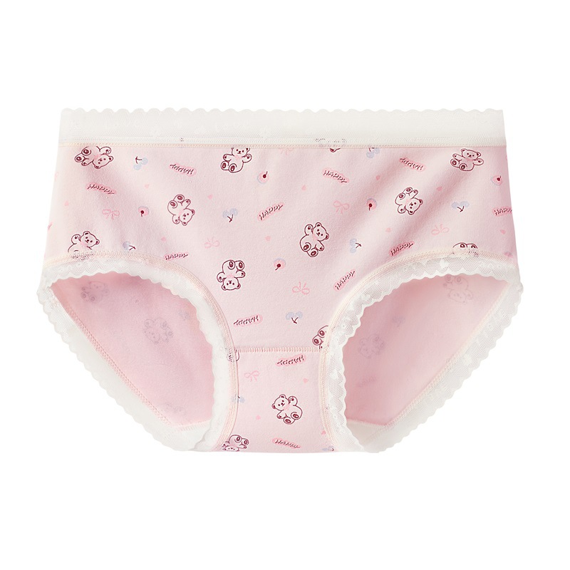 Ropa interior de mujer de algodón puro 7A entrepierna transpirable antibacteriana niña cintura media cómoda primavera y verano pantalones cortos triangulares cabeza sin costuras mujeres