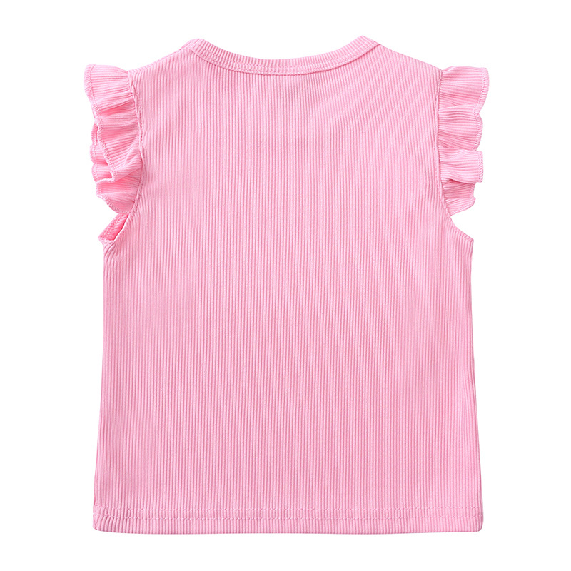 2 Pieces Set Quantity Basic Solid Color Polyester Girls Clothing Sets