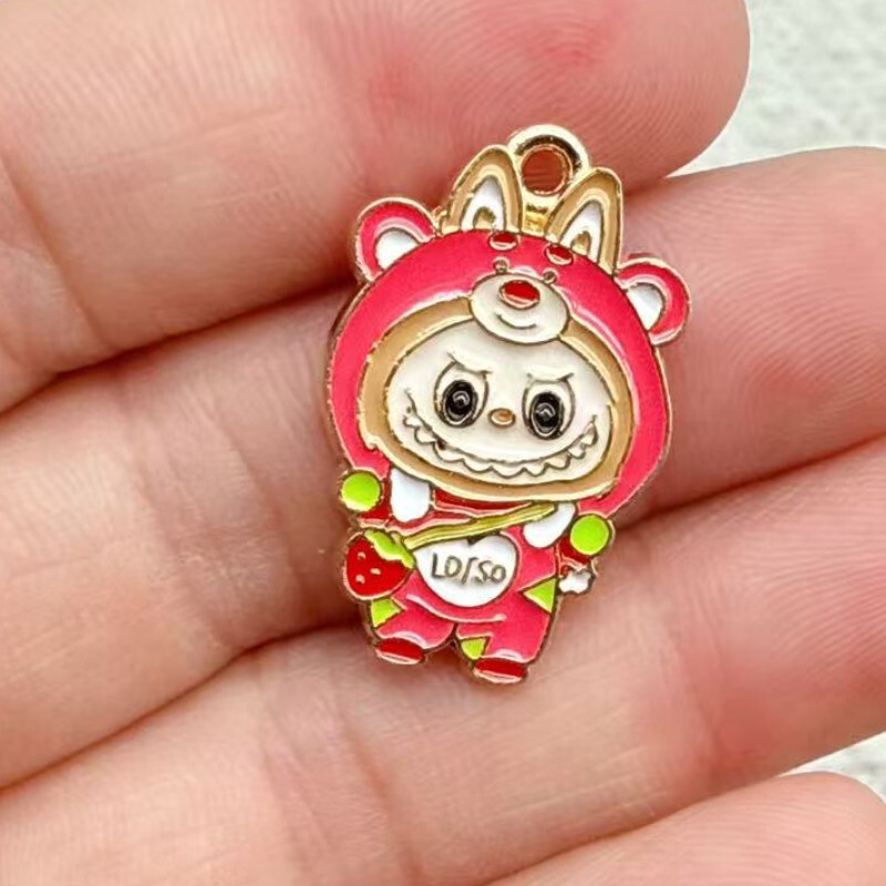 漫画ラブブ合金ペンダントアニメ合金オイルドリップジュエリーアクセサリー DIY イヤリングブレスレットキーホルダーペンダント|undefined