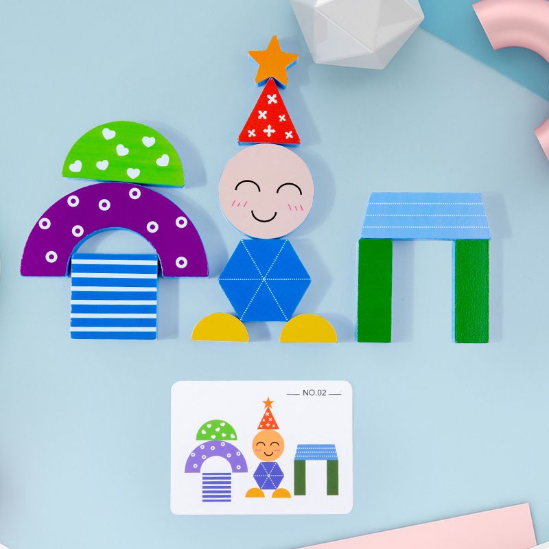 Montessori teaching aids find shadow matching puzzle wooden brain training kindergarten children's educational shape matching game