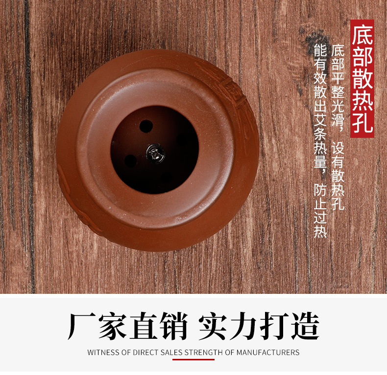 Purple Clay Facial Moxibustion Jar Tao Hua Jiu Guan Ceramic Gua Sha Beauty Tool for Home and Spa Therapy in use