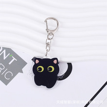 跨境新款亚克力钥匙扣可爱黑猫挂件书包挂饰钥匙链配饰