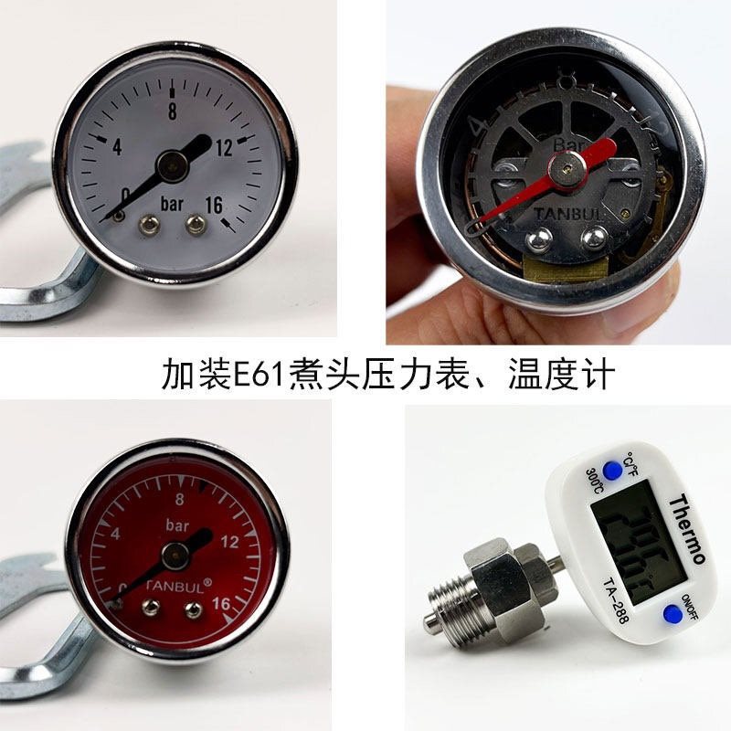 Universal E61 Semi-Automatic Coffee Machine Brewing Head Modification Accessories Pressure Gauge Thermometer Display Measuring Temperature