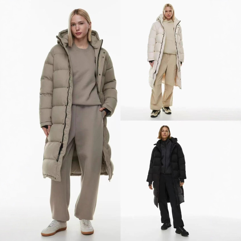 Aritzia down Jacket, Goose down Over-The-Knee Long Puffer Coat, Warm Bread-Style Jacket, Unisex