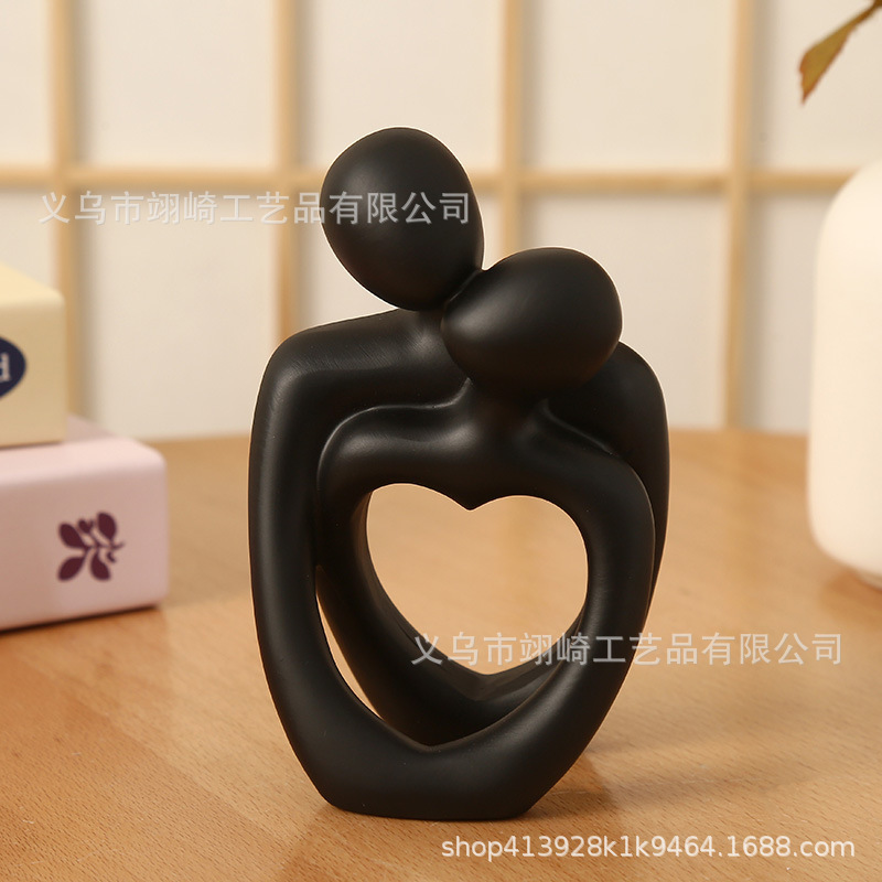 クロスボーダーアマゾンの同じアート抽象彫刻装飾品寝室の装飾カップルハグ彫刻デスクトップ樹脂製品|undefined