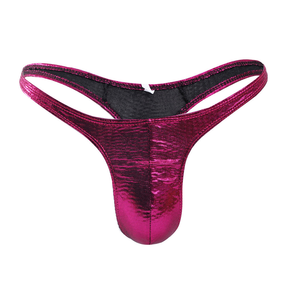 European and American foreign trade erotic night club performance PU imitation leather men's thong sexy seamless buttocks T pants men 