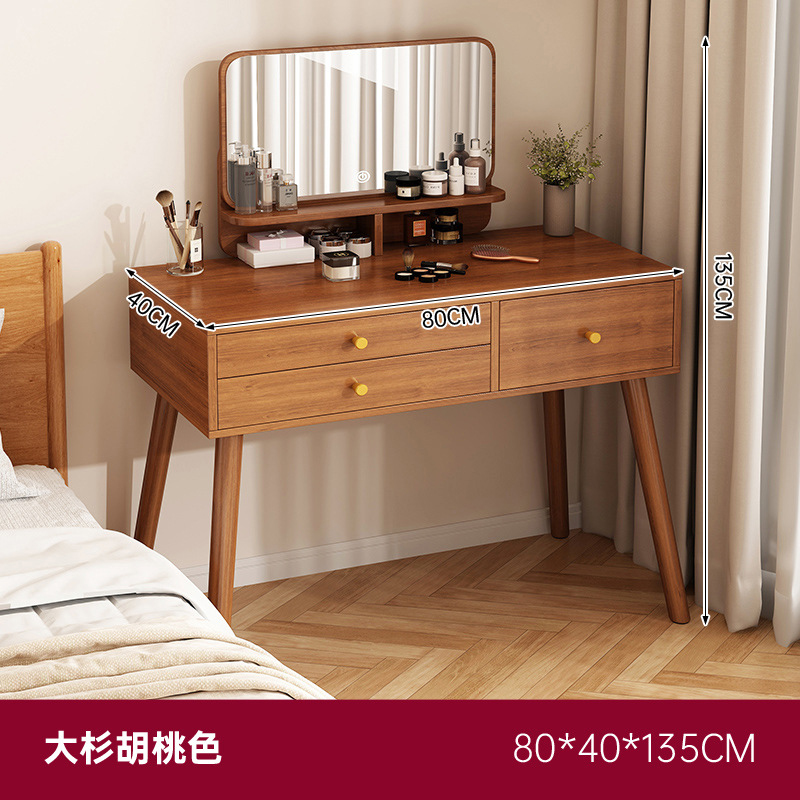 Xiangpei al por mayor dormitorio de apartamento pequeño, mesa de maquillaje de alta gama, espejo de maquillaje, tocador de lujo ligero integrado