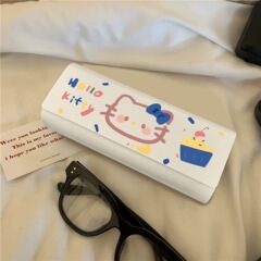 見栄えの良い学生ポータブル近視サングラスケース磁気抗ストレスアイボックスレザー女性かわいいハローキティ