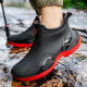 New rain boots short tube men's adult waterproof shoes women's rain boots non-slip wear-resistant rubber shoes fleece-lined warm fashion water boots
