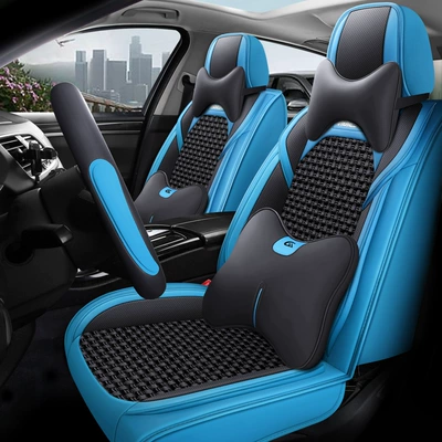 Seat Cushion Fully Surrounded by | Four Seasons Pad - sapphire-blue-pi-bingsi-deluxe-version-with-square