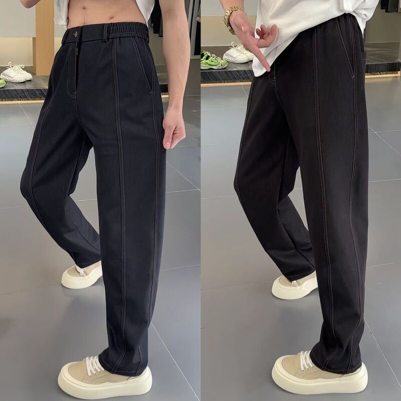Spring and Summer Thin Style New Arrival Cationic Washed Denim Jeans with Visible Stitching, Non-Fading, Versatile Casual Long Pants Spring and Summer Thin Style New Arrival Cationic Washed Denim Jeans with Visible Stitching, Non-Fading, Versatile Casual Long Pants