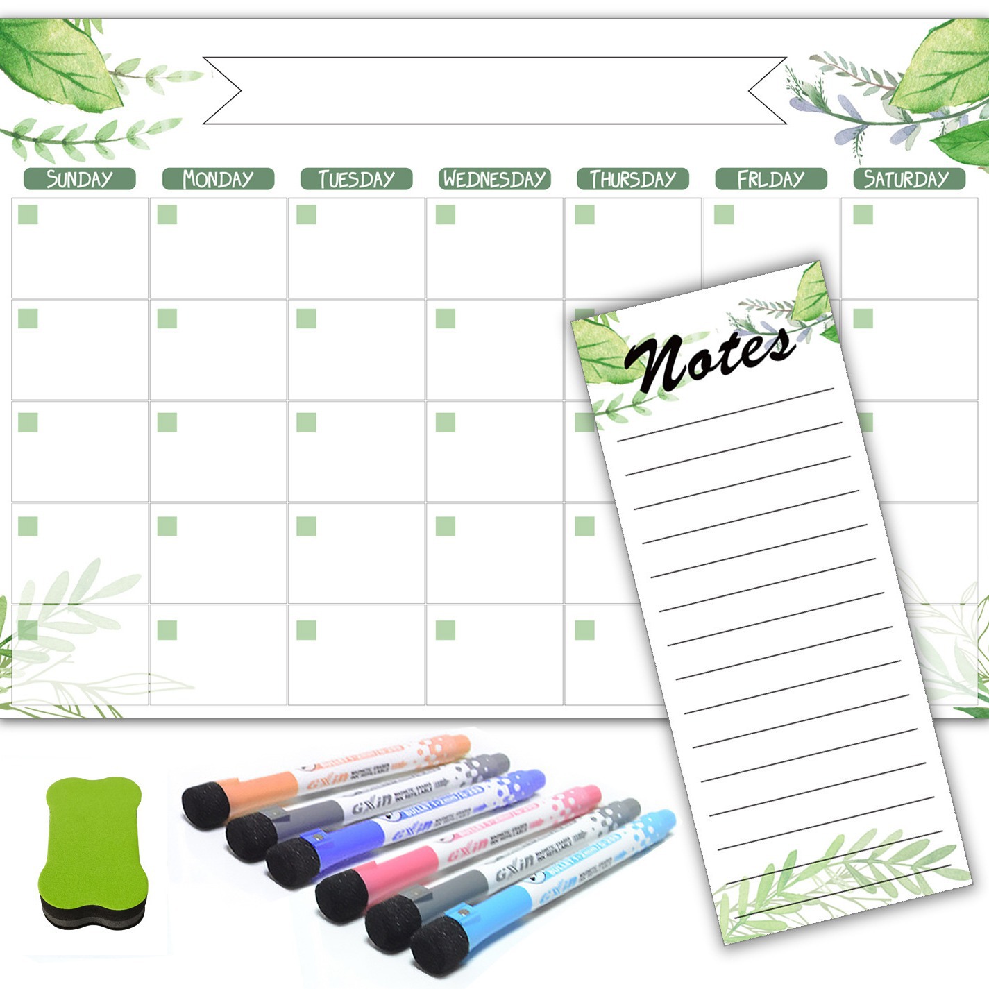 源頭廠家易擦寫日月曆磁貼亞馬遜磁性貼工作計劃表冰箱貼批發