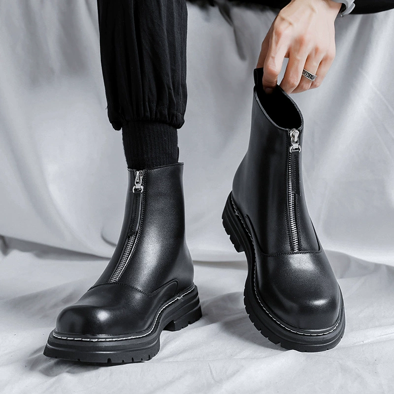 Мужские ботинки Martin, зимние высокие кожаные ботинки с флисовой подкладкой в британском стиле, мужские Модные мотоциклетные ботинки с высоким стволом