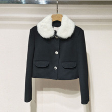 2025冬女装 XRJ6W01D毛领单排扣外套+XRJ7Q11D半裙套装S250772