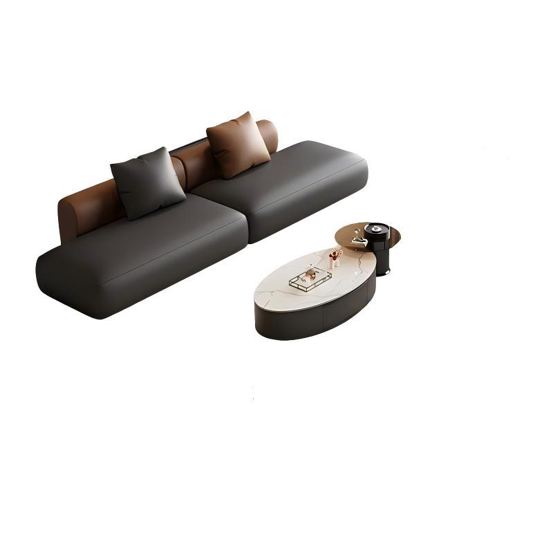 Sofá italiano de lujo recto y curvo mesa de té sala de estar del hotel sala de estar gran sala de recepción mesa y silla combinación