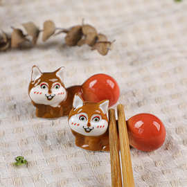 小松鼠陶瓷筷架