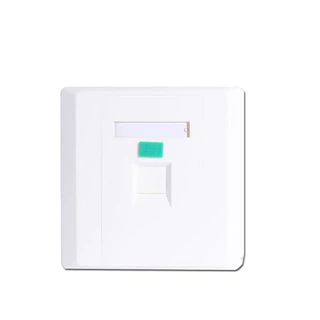 批发加厚型新款单孔双口网络面板 RJ45 RJ11数据插座配线架