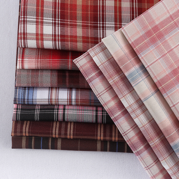 厂家现货JK色织格子布 日韩女装JK制服百褶裙面料领带领结发饰