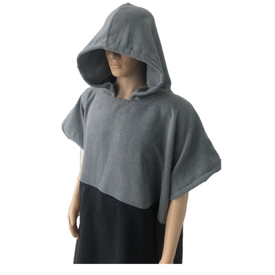 超细纤维毛圈斗篷带帽浴袍沙滩游泳换衣斗篷可定制绣花印花|ru