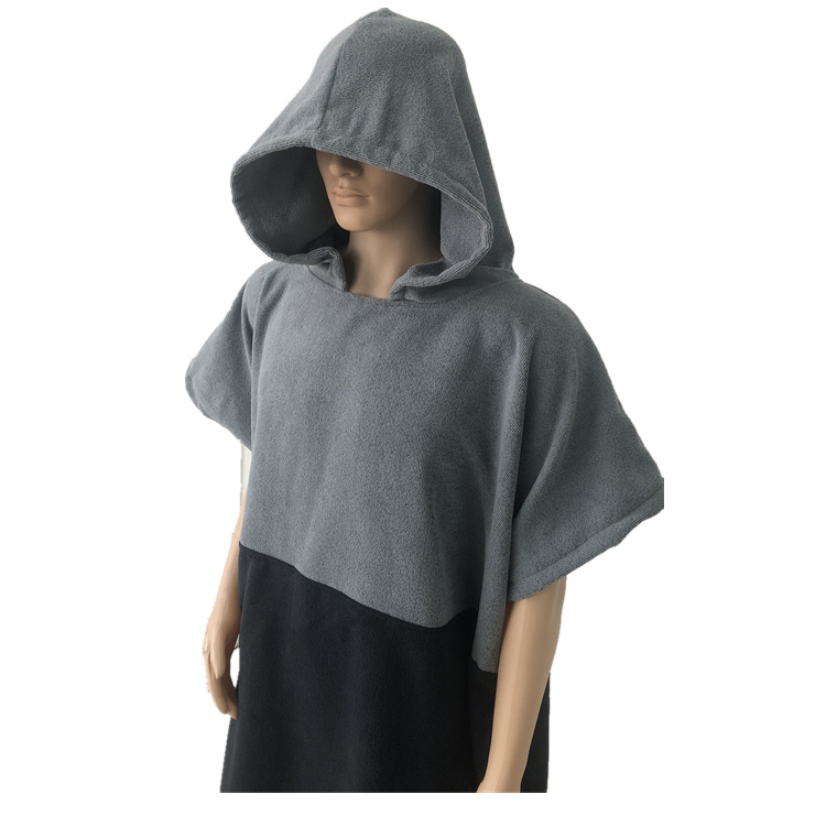 超细纤维毛圈斗篷带帽浴袍沙滩游泳换衣斗篷可定制绣花印花|ru