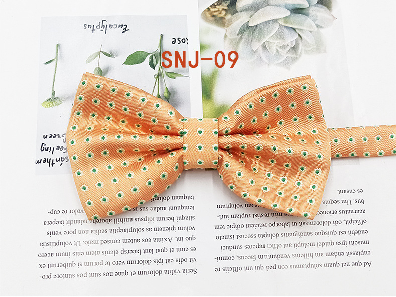 Nuevo fabricante en stock profesional ropa formal Caballero pajarita poliéster seda Dot Double Fold hombres pajarita novio padrino