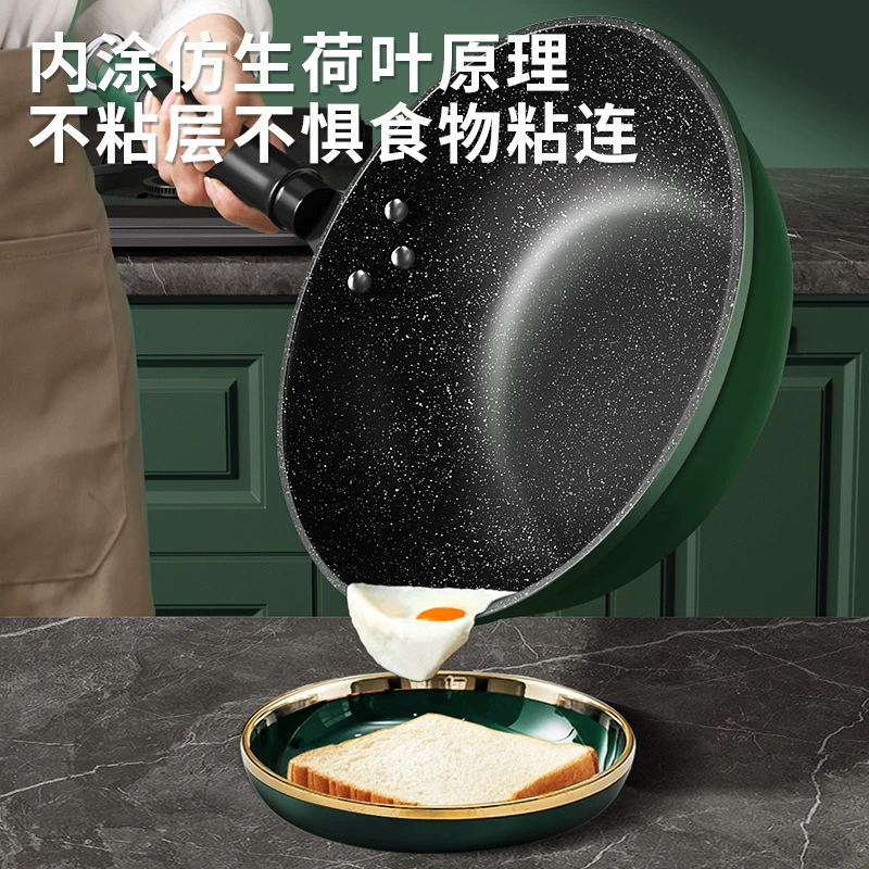 Сковорода с антипригарным покрытием для камня Maifan, подходит для индукционных плит и газовых плит, бытовая кастрюля с плоским дном, универсального назначения.