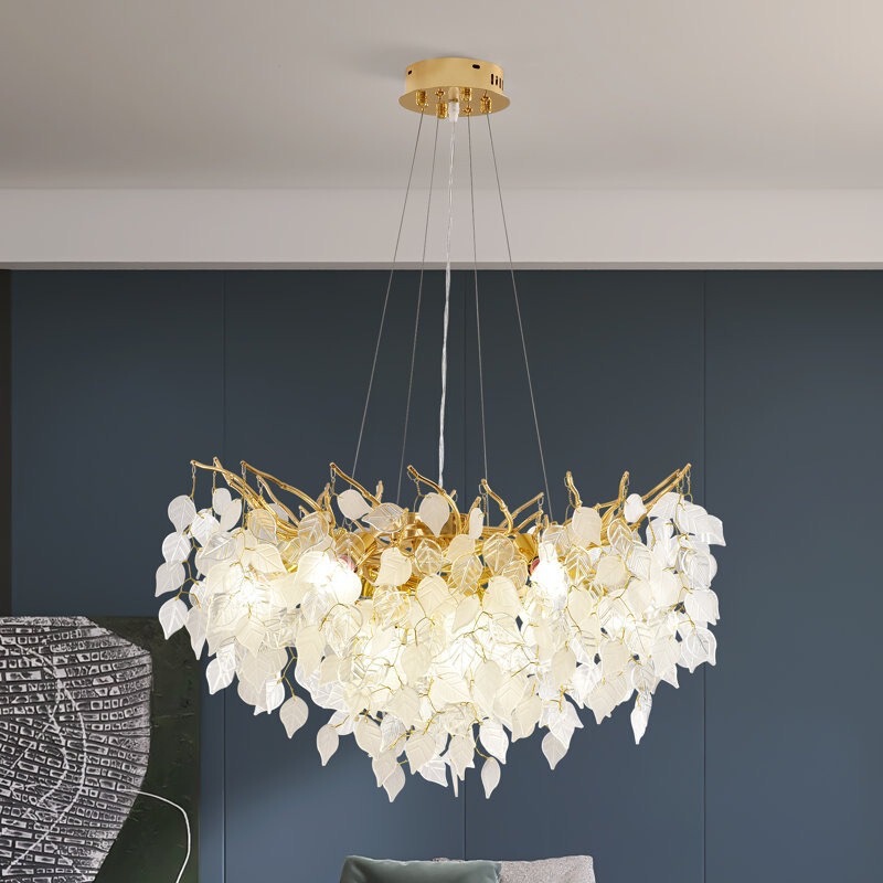 Cross-border wayfair Amazon bedroom lighting retro creative leaves plant kitchen restaurant aisle chandelier