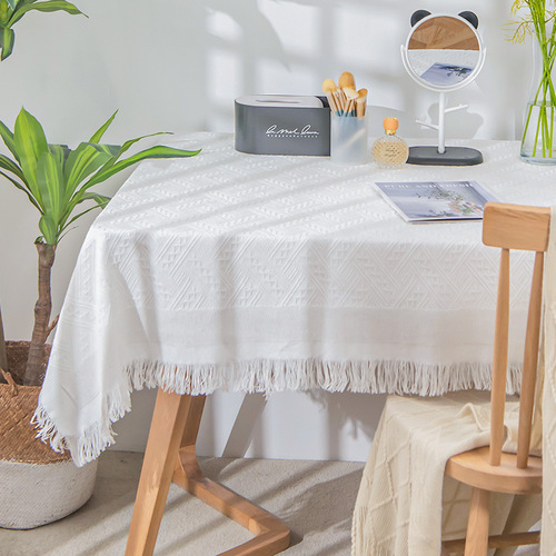 Ins style tablecloth light luxury high-end TV cabinet round table desk blue tablecloth stall food photography background cloth
